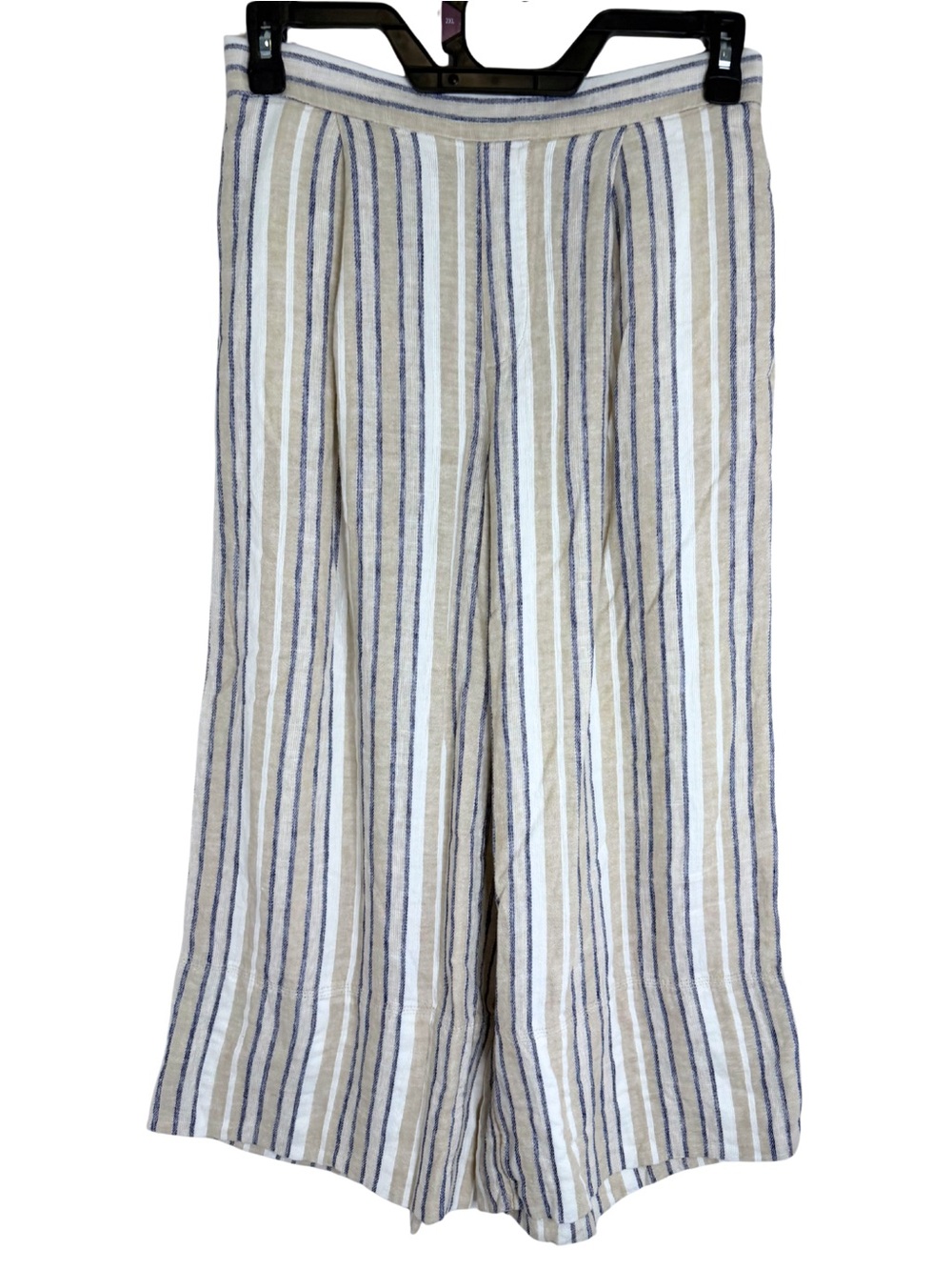 Banana Republic Linen Blend Striped Cropped Wide Leg Pants Size Small